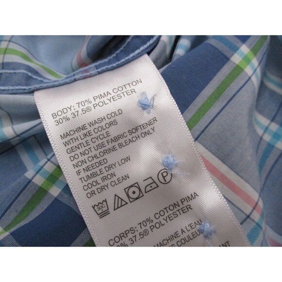 Tommy Bahama Shirt Men 3XLT Blue Pink Plaid Newport Coast Casual Button Up - Picture 7 of 11